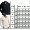 thumbnail image 2 of Men Collarless Long Sleeve T-shirt Grandad Shirt Button Pullover Tops, 2 of 2