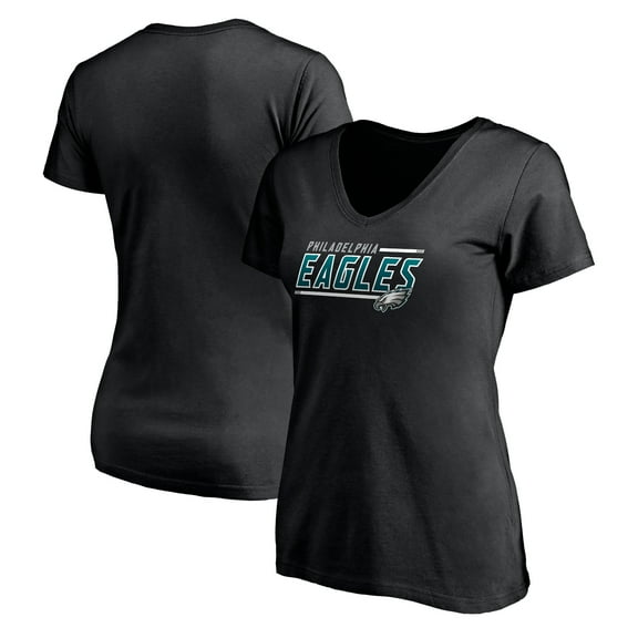 Women's Black Philadelphia Eagles Mascot In Bounds V-Neck T-Shirt