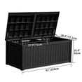 thumbnail image 3 of DEXTRUS Coffre de Terrasse Extérieur en Résine de 150 Gallons avec Séparateur et Poignées Latérales, Rangement pour Meubles de Patio Étanche et Verrouillable, Noir, 3 of 10