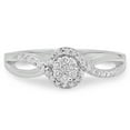 thumbnail image 3 of Dazzlingrock Collection 0.30 Carat (ctw) 10K Round Diamond Twisted Swirl Cluster Engagement Ring 1/3 CT, White Gold, Size 6, 3 of 7