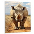 thumbnail image 2 of Designart "Rhincoeros Extremely African Angry II" Animals Metal Art Living Room, 2 of 5