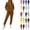 Coffee, variant on 2 Piece Lounge Sets for Women Zip Up Hooded Cardigan Oversized Sweatshirt Full Length Sweatpants Matching Set, Solid Color Casual Athleisure Tracksuit With Side Pockets S_3XL