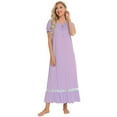 thumbnail image 2 of Defitshape Women's Victorian Nightgown Short Sleeve Pajamas Dress Summer Vintage Night Gown Cute Lace Old Fashioned Vintage Loungewear Purple Large, 2 of 4