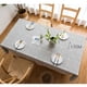 thumbnail image 5 of Mantel cuadrado grande gris con borlas bordadas, cubierta de mesa a cuadros a prueba de polvo de lino y algodón, para decoración de mesa de comedor de cocina, 5 of 5