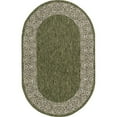 thumbnail image 1 of Unique Loom Extérieur Bordure Zone Florale Tapis 3' 3 x 5' 3 Ovale Vert/gris, 1 of 1
