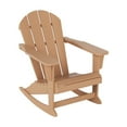thumbnail image 2 of Westintrends Mecedora para Exteriores Malibu Mecedora Clásica de Madera de Poliéster Resistente a Todo Tipo de Clima, Silla Adirondack de Plástico para Patio y Césped con Soporte de 350 Lb, Teca, 2 of 8