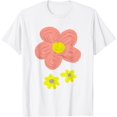 thumbnail image 1 of Pink and Yellow Flower Paint Art Colorful Natural Blossom T-Shirt, 1 of 2