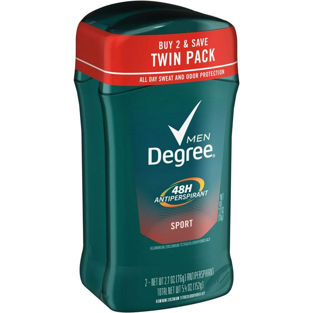 Degree Men, Invisible Solid Deodorant, Sport, Twin Pack, 2.7 Ounce