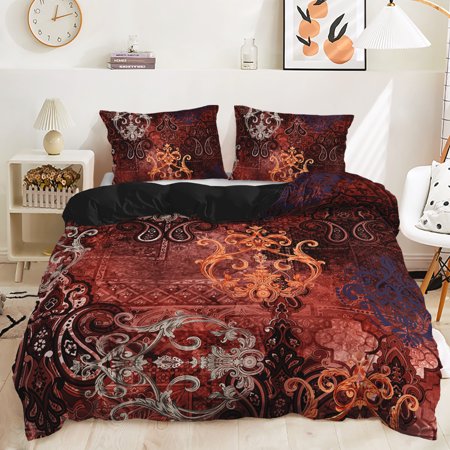 Hosima 3 Piece 3D Digital Printed Duvet Cover Full Size Bedroom Decorative Bedding Set,DEL68-Full