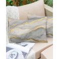 thumbnail image 6 of Yellow Golden Marble Throw Pillow Cover 12 x 20 Inch Decorative Pillow Cover Nature Marble Crack Abstract Lumbar Pillowcase Seasonal Rectangle Cushion Case for Couch Sofa Bed Living Room, 6 of 7