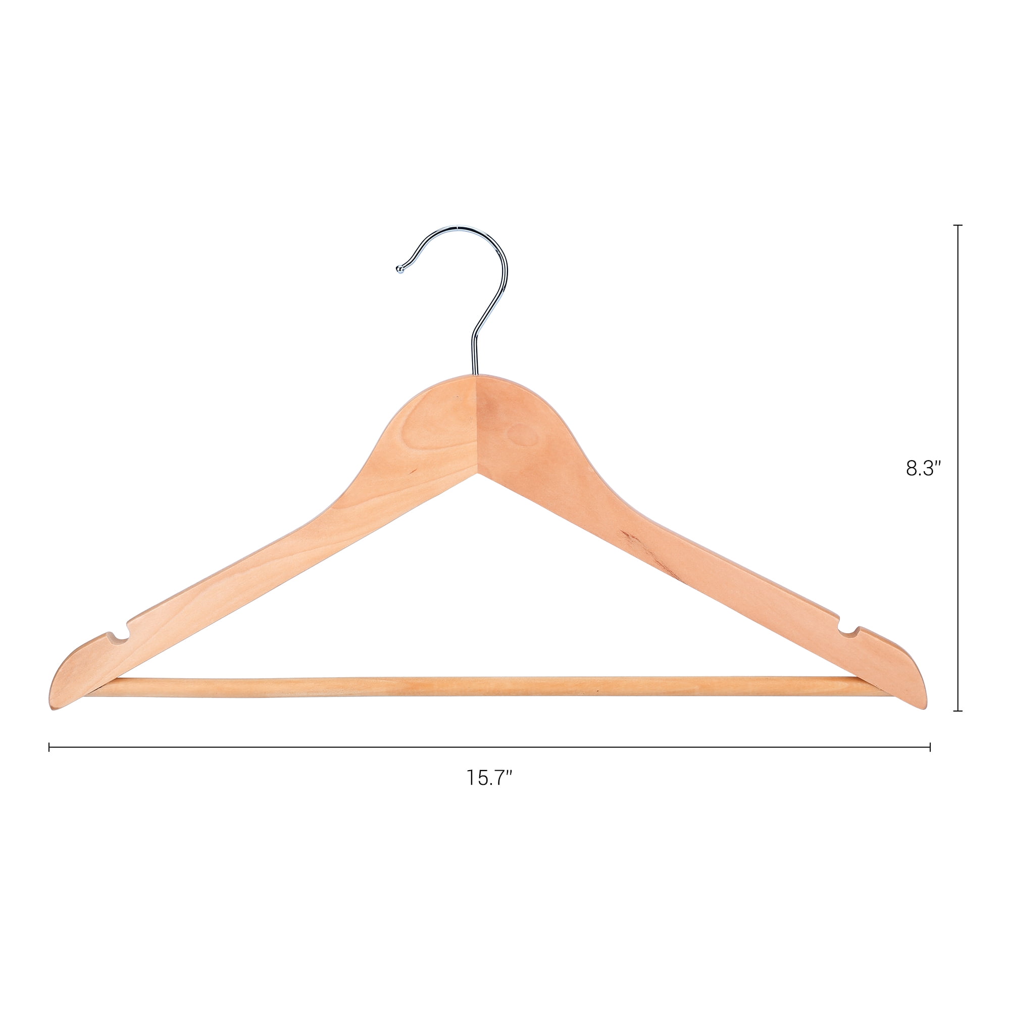 Unique Bargains Wood Non-Slip Hangers Clothes Hangers for Closet 10 Packs Light Brown