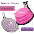 thumbnail image 5 of Pawaboo Collapsible Dog Bowls 2 Pack, Silicone Feeding Watering Bowls with Lids & Carabiners for Dogs Cats, Portable Water Feeder Food Bowl for Walking Traveling Home Use, Pink + Purple, 5 of 8