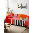 thumbnail image 3 of Pink Orange Couch Cover for Dogs, Geometric Modern Abstract Oil Painting Washable Sofa Covers Slipcover for Pets Dogs Futon Cover, Couch Recliner Covers, Oversized Chair Slipcover 71"x91", 3 of 9