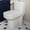 White with Gold Button, variant on HOROW 12" Rough-In Small Compact One Piece Toilet, Dual Flush Modern Bathroom Toilet with Soft Closing Seat