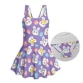 thumbnail image 6 of Uourmeti Cartoon Easter Bunny & Egg Skirted One Piece Swim Dress - Quick Dry, Stretchy Bathing Suit for Girls | Perfect for Beach & Pool Vacations, 6 of 8
