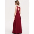 thumbnail image 2 of Drtj Kid Teen Girls Bridesmaid Dress A-line Scoop Floor-Length Chiffon Sleeveless Dress, 2 of 5