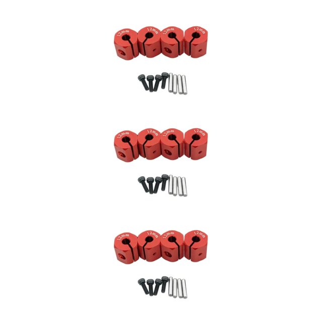 tssuouriy Adaptateur d'Entraînement de Moyeu de Roue RC Robuste pour Voiture SCX10 CC01 1/10 RC 12mm Rouge 3Set