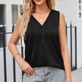 thumbnail image 6 of Womens V Neck Workout Tank Tops Solid Color Sleeveless Dressy Casual Tshirts Loose Comfy Summer Tank Shirts Blouses, 6 of 6