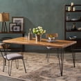 thumbnail image 2 of Euroco 72" Farmhouse Dining Table for 4-6, Large Rectangular Kitchen Table with Metal Legs for Dining Room, Home Office,Teak, 2 of 8