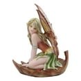 thumbnail image 3 of Ebros Autumn Fall Fairy Resting On Fig Leaf Statue 5"Tall Fall Season Fae Pixie, 3 of 7