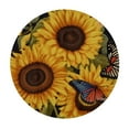 thumbnail image 2 of JEUXUS Round Fitted Tablecloth with Elastic Sunflower Flower Elastic Table Cover Sunflower Round Elastic Tablecloth for Round Table, Waterproof Wipeable Fitted Table Cloth,, 2 of 7