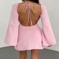 thumbnail image 4 of Fashionable Long Sleeve Mini Dress with Backless Design for Women, 4 of 5