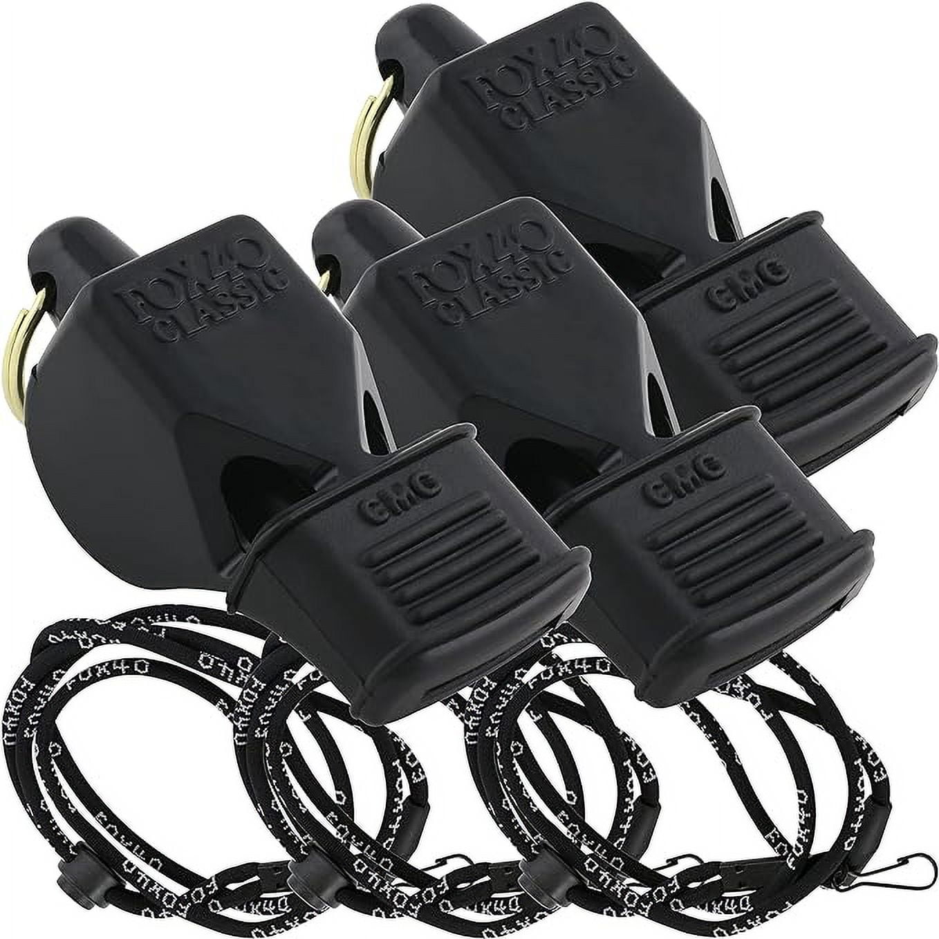 Fox 40, Sonik Blast CMG 3-Chamber Pealess Whistle + Lanyard, Black