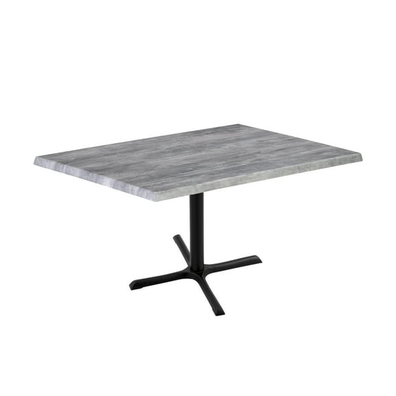 Holland 30" Black X-Style Base Rectangle Table in 48" Greystone Top