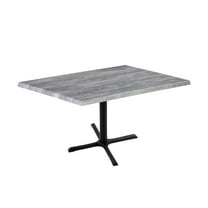 Holland 30" Black X-Style Base Rectangle Table in 48" Greystone Top