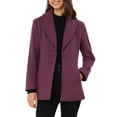 thumbnail image 1 of Abrigos Trench Chic Inspire con Cinturón para Mujer, Cuello Chal, A Línea, Chaqueta de Invierno, Abrigo de Botones Simples, Talla XS, Color Púrpura, 1 of 6