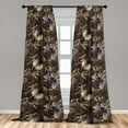 thumbnail image 4 of Ambesonne Spring Curtains, Butterflies Grunge Pattern, Pair of 28"x63", Dark Taupe Quartz and Indigo, 4 of 5