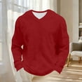 thumbnail image 6 of Mens Long Sleeve Waffle Office Thermal Pullover V Neck Breathable Textured Knit T-Shirt, Regular Fit Soft Stretch Tee Solid Color Fashion Casual TShirts for Travel, Big & Tall, 6 of 9