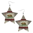 thumbnail image 6 of Leather Earrings Dangle For Women California Republic Flag Trendy Star Earrings Lightweight Fashion, 6 of 6
