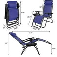 thumbnail image 7 of Vineego Zero Gravity Chairs Patio Chairs Lawn Lounge Chair Patio Set of 2 with Pillow and Cup Holder Patio Furniture for Poolside Backyard and Beach Set of 2 (Blue), 7 of 7