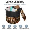 thumbnail image 2 of PhooArto Drawstring Cosmetic Bag, Barrel Shaped Portable Travel Makeup Bags, Vintage Owl on Wood Large Capacity Waterproof Multifunctional Bucket Toiletry Bag, 2 of 6