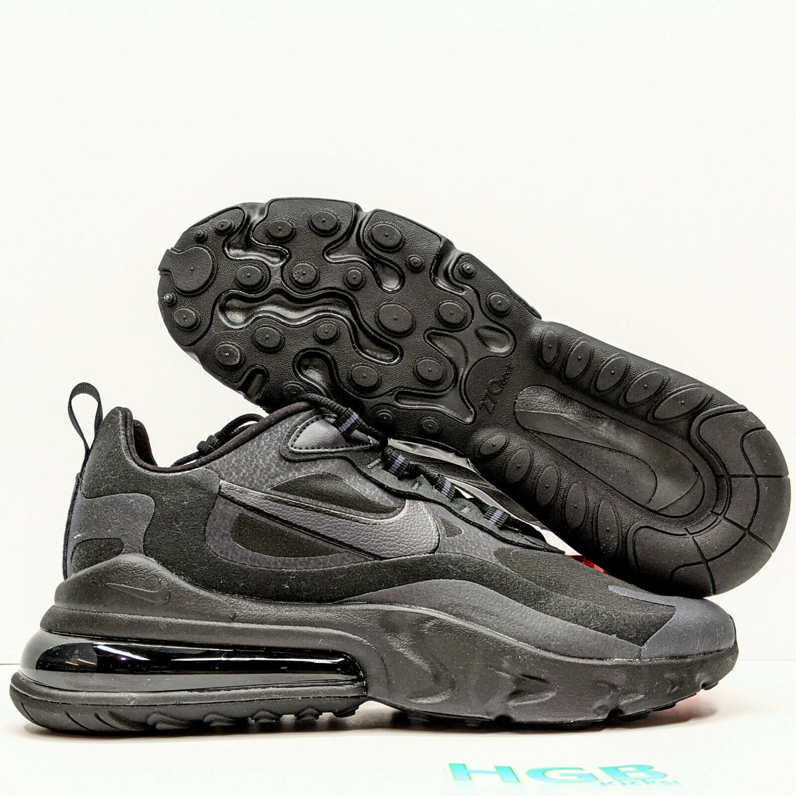 Nike Air Max 270 React Triple Black Men's Training Running Gym Walmart.com