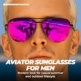 thumbnail image 5 of grinderPUNCH Polarized Aviator Sunglasses Men Women Retro Vintage Pilot Sun Glasses UV400 Protection - Pink, 5 of 8