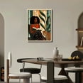 thumbnail image 4 of Nawypu African American Black Women Reading Book Framed Canvas Wall Art Poster Painting Wall Decor, Black Girl Print Picture Artwork Ready to Hang for Home Restroom Wall Decoration, 4 of 4