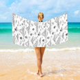 thumbnail image 3 of Oversized Beach Towel Extra Large Absorbent Microfiber Bath Towels Soft Quick Drying Mountains Waves Line Art 74"x37", 3 of 5