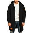 thumbnail image 6 of Mrmaere Men's Hooded Longline Coat with Pockets Casual Fashion Windproof Jacket for Daily Wear & Outdoor Activities Black L, 6 of 8