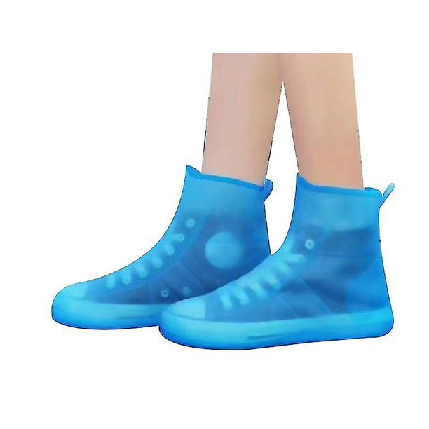 Cubiertas impermeables para zapatos de lluvia, cubiertas de zapatos lavables antideslizantes reutilizables M
