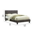 thumbnail image 5 of Benjara Fabric Upholstered California King Bed with Button Tufted Headboard, Gray, 5 of 5