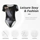 thumbnail image 4 of Balery Black Cobra Snake Body de cuello redondo de manga corta para mujer Tops de manga corta Tops básicos-Medium, 4 of 7