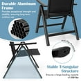 thumbnail image 6 of Costway 4 PCS Patio Folding Chair Outdoor Chairs with Padded Seat, Adjustable Backrest Black, 6 of 10