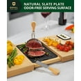 thumbnail image 4 of Extra Large Bamboo Charcuterie Boards - Large Charcuterie Board Set w/ 3 Sauce Bowls, 4 Knives & Slate Plate - Unique Cheese Board & Serving Tray with Bread & Butter Plates - Ideal Housewarming Gift, 4 of 9
