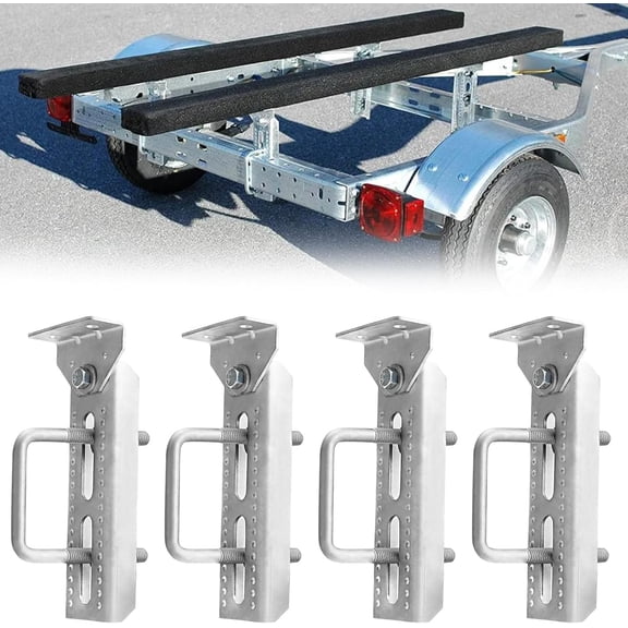 4 PCS 8" Boat Trailer Bunk Brackets, Galvanized Swivel Top, for 1.5" x Silver√
