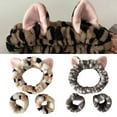 thumbnail image 2 of 3PCS/Set Lovely Kitten Ear Wristband Hairband Set Women Girls Wash Face and Make up Plush Wristband Headbands, 2 of 9