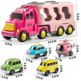 thumbnail image 5 of Ruvince Girls Toddler Truck Toys for 3 4 5 6 Year Old Girls, 5-in-1 Friction Power Vehicle Car Toy for Toddlers 3-6, Carrier Toys for Kids 3-5, Christmas Birthday Gifts for Girls Age 3-8, 5 of 5