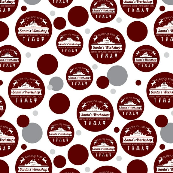 Santa's Workshop Logo Christmas Toys North Pole Alaska Premium Gift Wrap Wrapping Paper Roll
