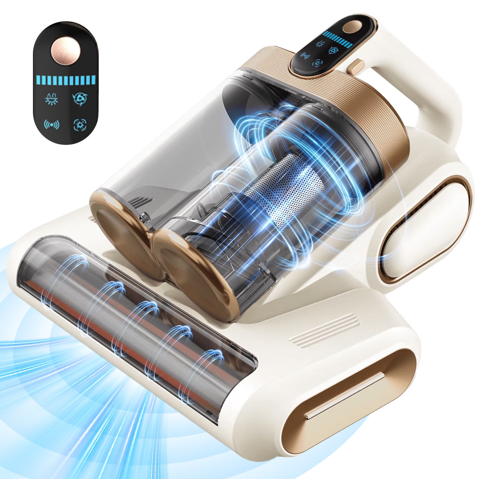 KANFUAQ Mattress Vacuum Cleaner, 18Kpa/30Mins Cordless Bed Vacuum with UV Light & LED Display, Handheld Vacuum for Bed Couch Crib